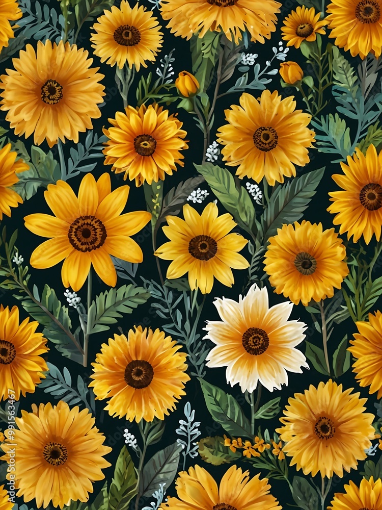 Bright yellow flowers arranged for spring or summer designs. Bright yellow flowers arranged for spring or summer designs.