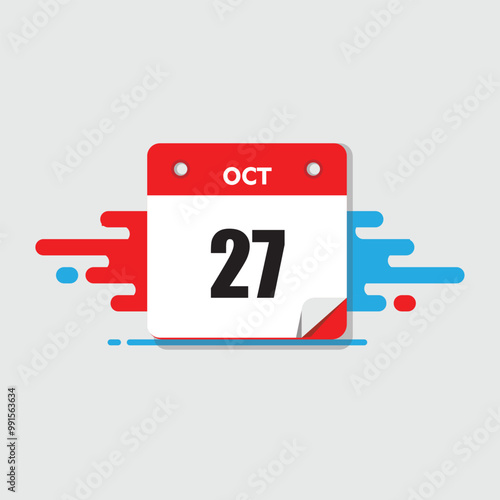 calender icon, 27 october icon with white background	
