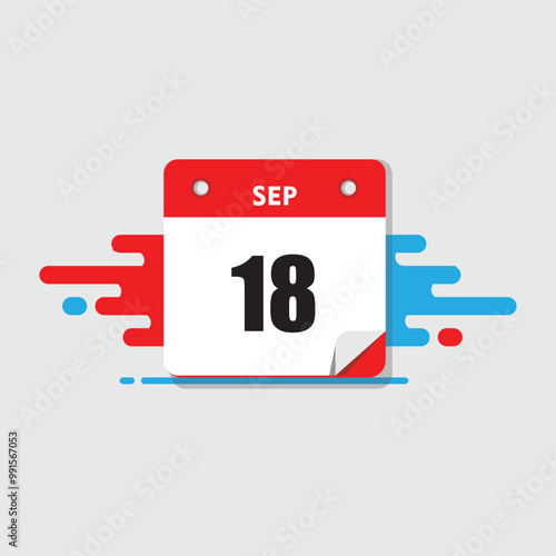 calender icon, 18 september icon with white background