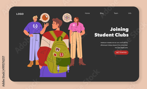 Freshman Year. Flat Vector Illustration