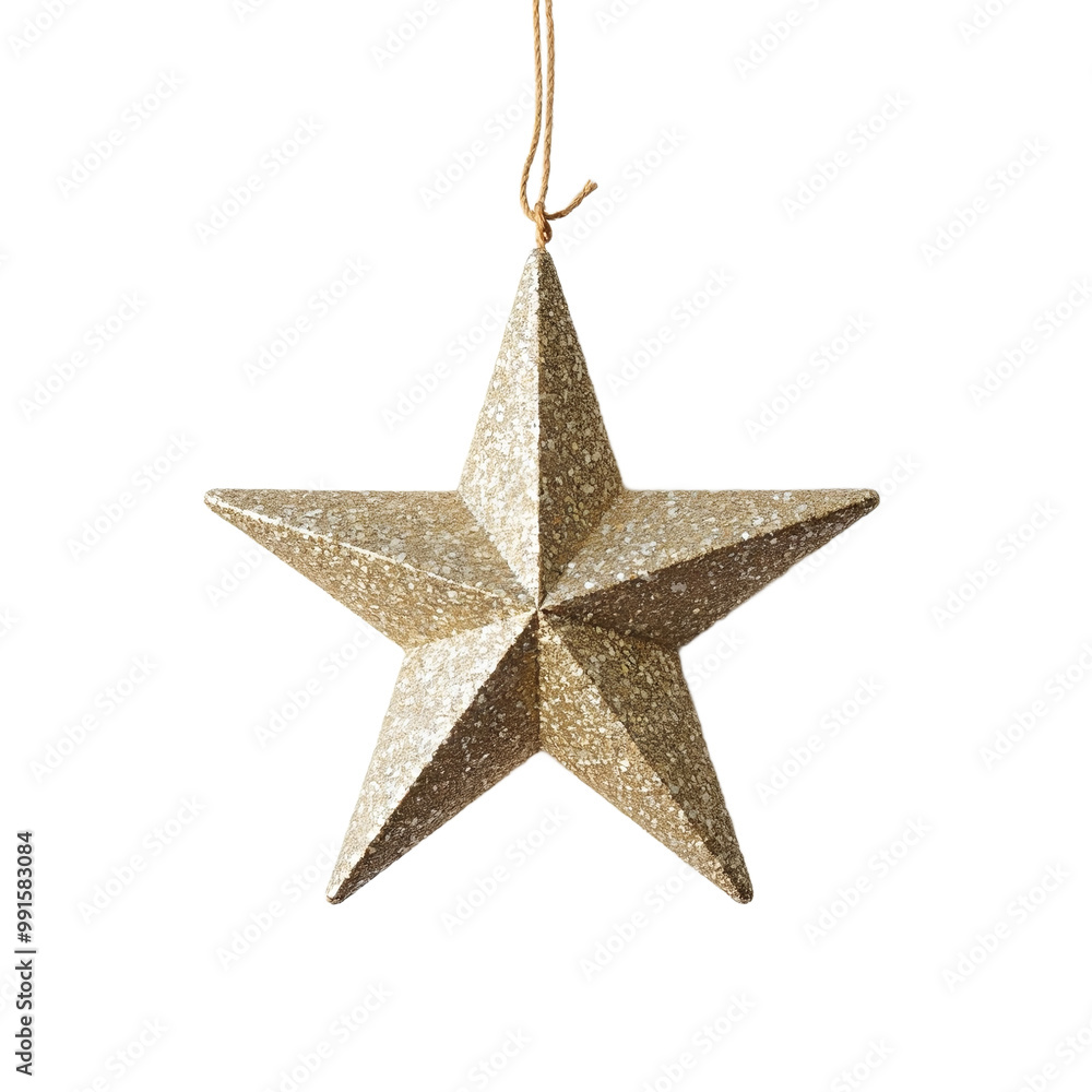 Shimmering Christmas star ornament on white background Shimmering Christmas star ornament on white background