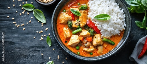 Delicious Thai Red Curry with Chicken and Rice