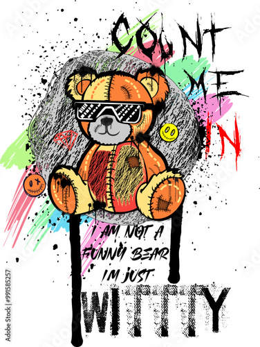 Graffiti bear. graffiti art, Spray paint graffiti bear vector