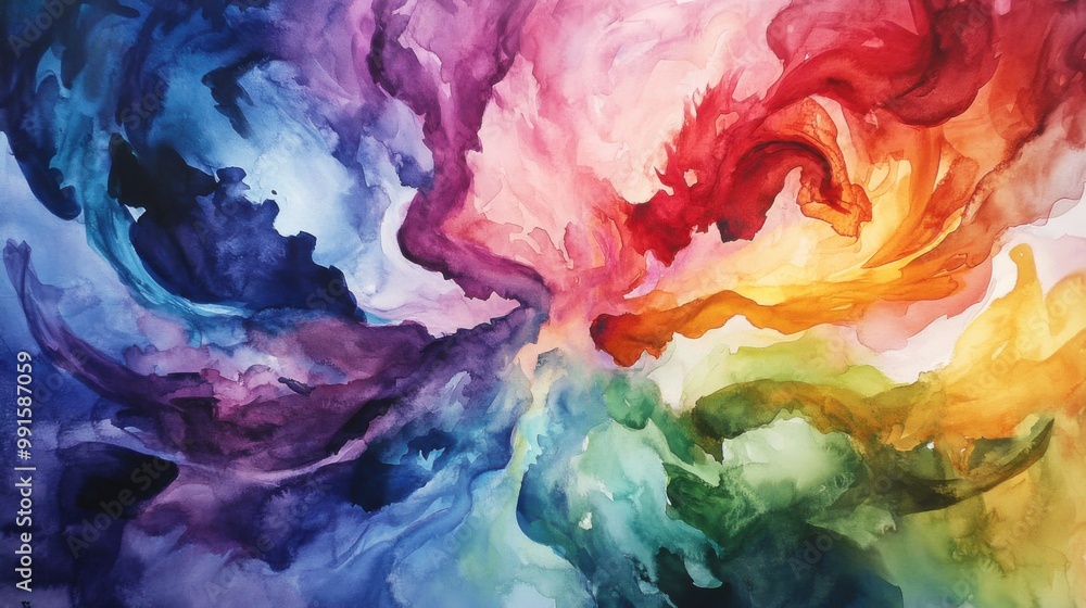 Fototapeta premium Abstract watercolors paint paper. Generative AI