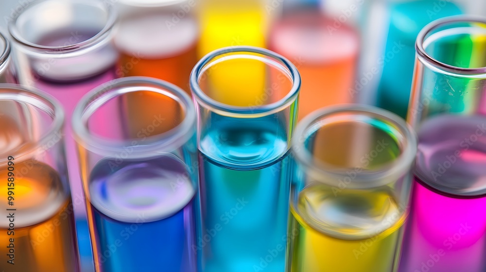 Colorful Liquids in Glass Test Tubes Colorful Liquids in Glass Test Tubes