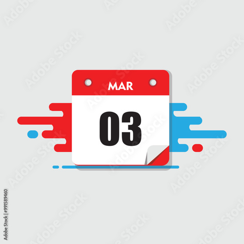calender icon, 03 march icon with white background
