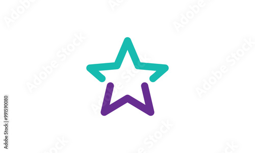 a graphic image with W star theme, white background. vector graphic base.