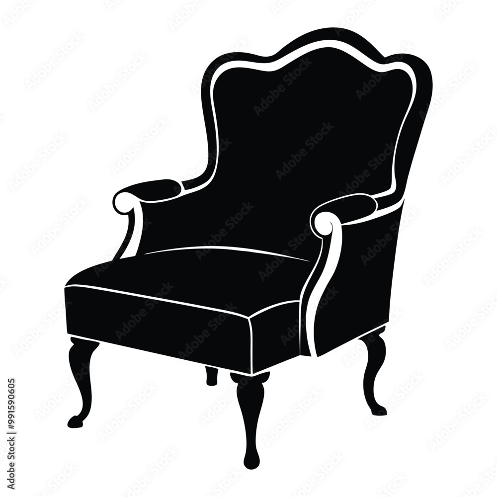 Chair silhouette vector design white background.eps Chair silhouette vector design white background.eps