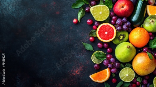 Colorful Fruits and Vegetables Arrangement