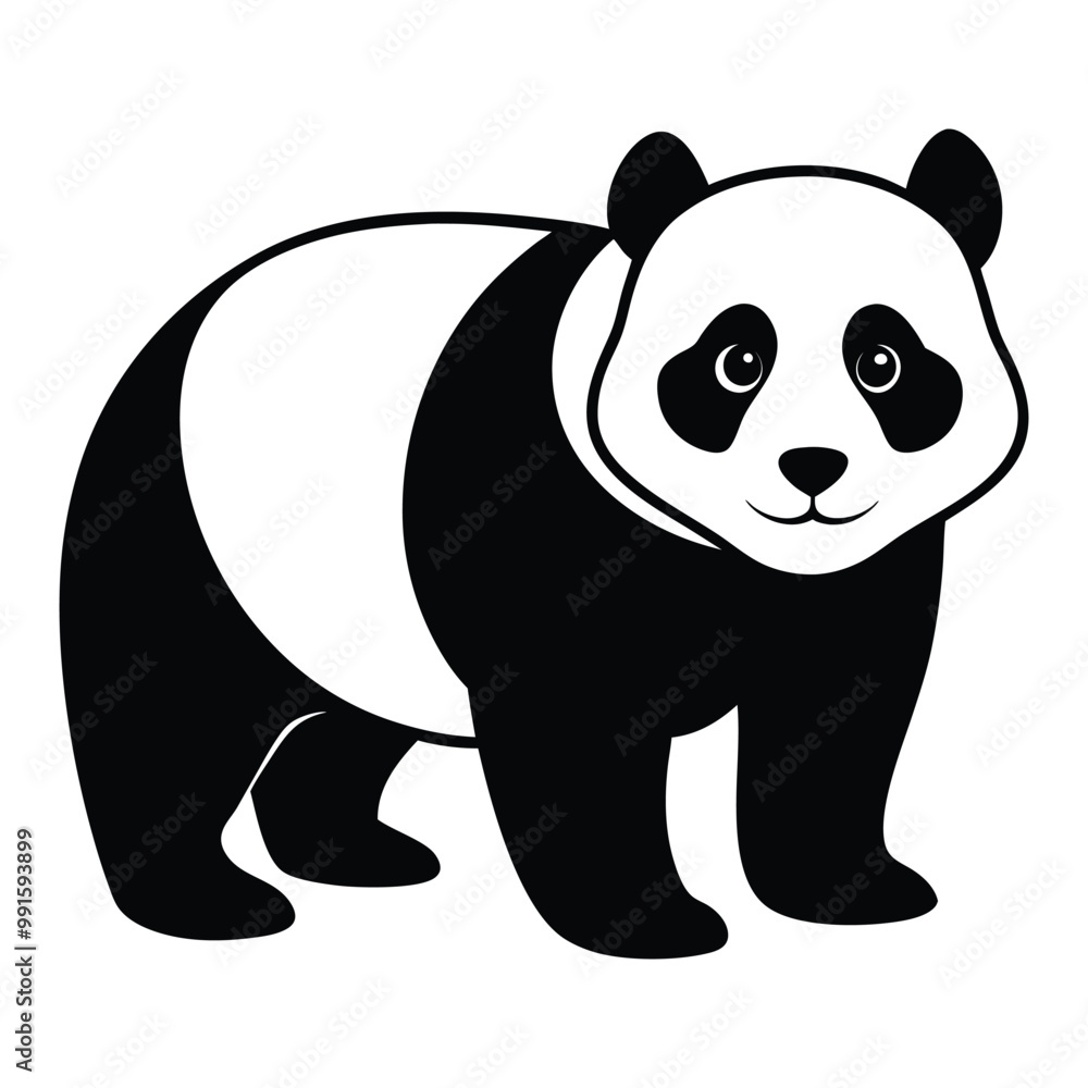 Fototapeta premium panda silhouette vector design white background 4.eps