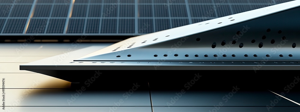 Close-up of a wind turbine base, sleek steel structure, solar panels visible in the background, soft evening light Close-up of a wind turbine base, sleek steel structure, solar panels visible in the background, soft evening light