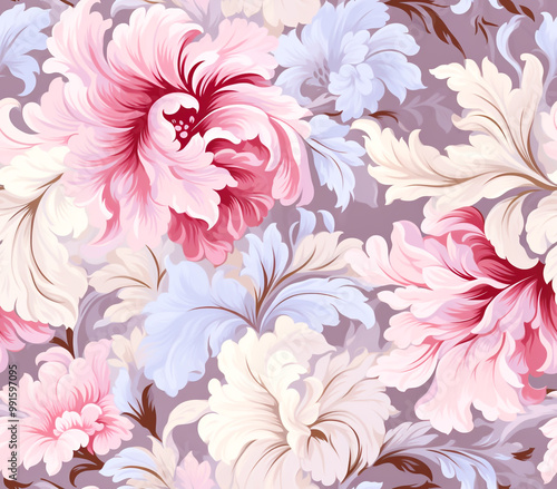 Seamless pastel floral and leaf patterns for modern designs and beautiful backgrounds.