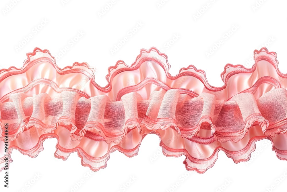 A close-up shot of a pink ribbon on a white background A close-up shot of a pink ribbon on a white background