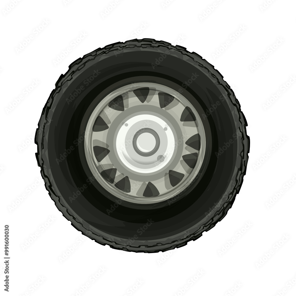 illustration of a car tire icon with its rim without background illustration of a car tire icon with its rim without background