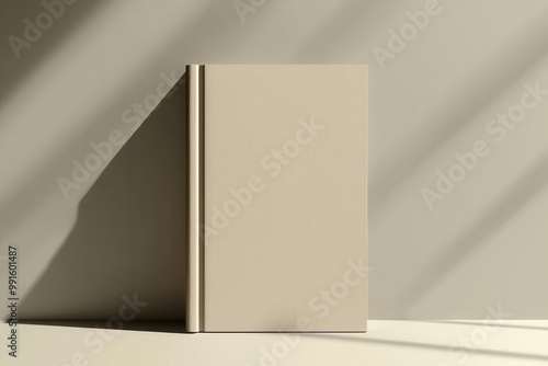 Minimalist book cover design template with a soft color palette and elegant shadows creating a sophisticated aesthetic photo