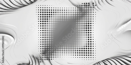 Wallpaper Mural Abstract black and white halftone background with fluid shapes. Modern design concept for banner and print. Torontodigital.ca