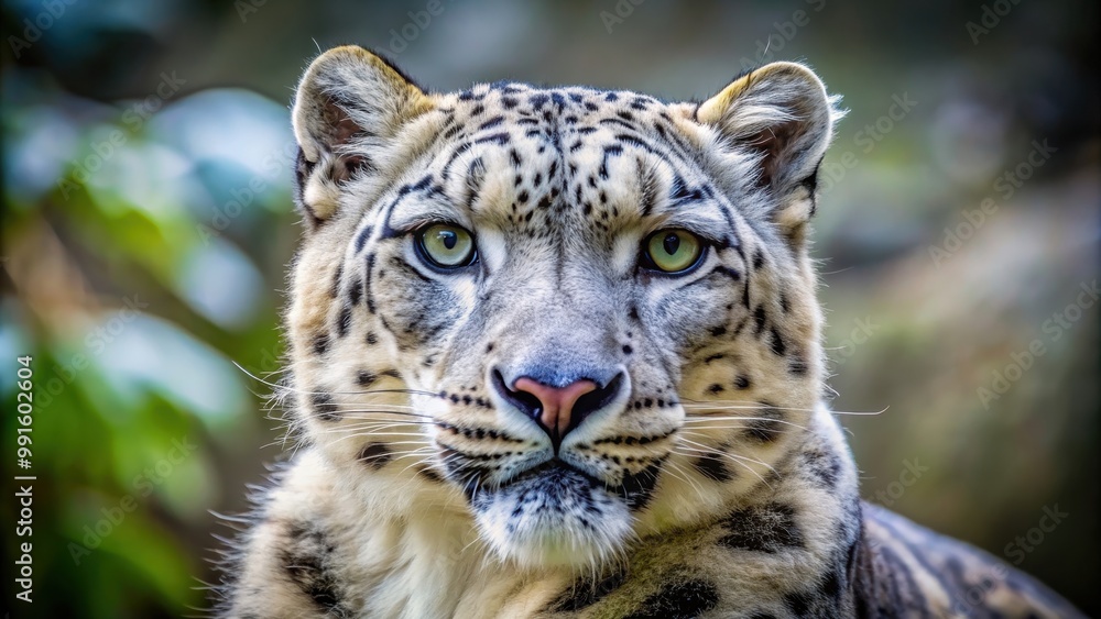 Obraz premium Close-up image of a mesmerizing snow leopard , wildlife, predator, endangered species, feline, fur
