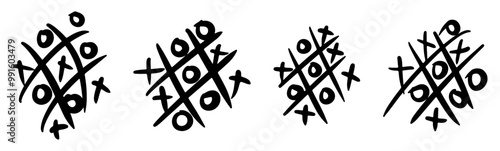 tic tac toe vector silhouette