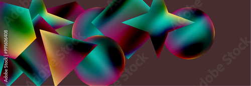 Fluid color geometric shapes abstract background. Vector Illustration For Wallpaper, Banner, Background, Card, Book Illustration, landing page