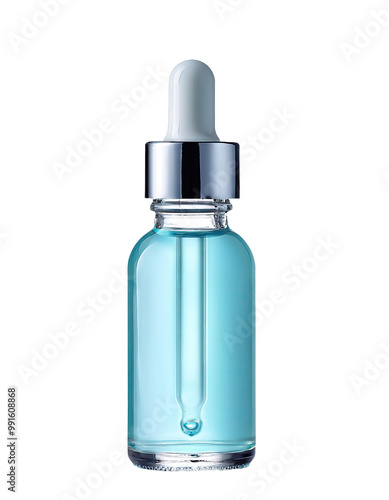 Blue serum bottle with dropper