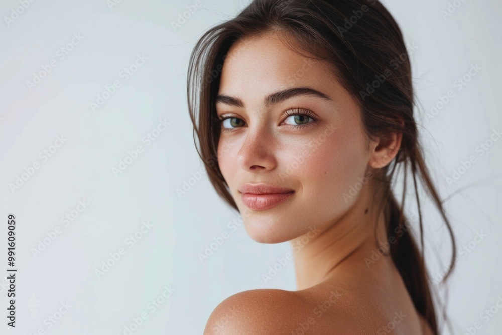 A beautiful young woman posing for a photograph A beautiful young woman posing for a photograph