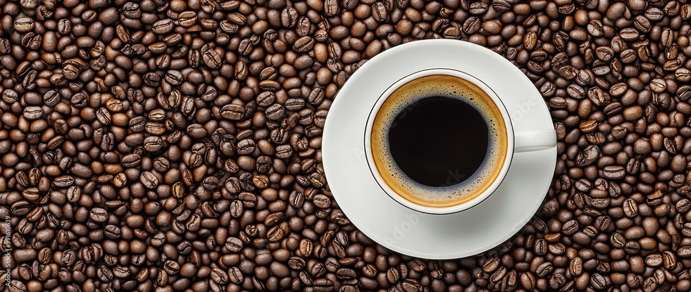 Coffee Cup on Coffee Beans Coffee Cup on Coffee Beans