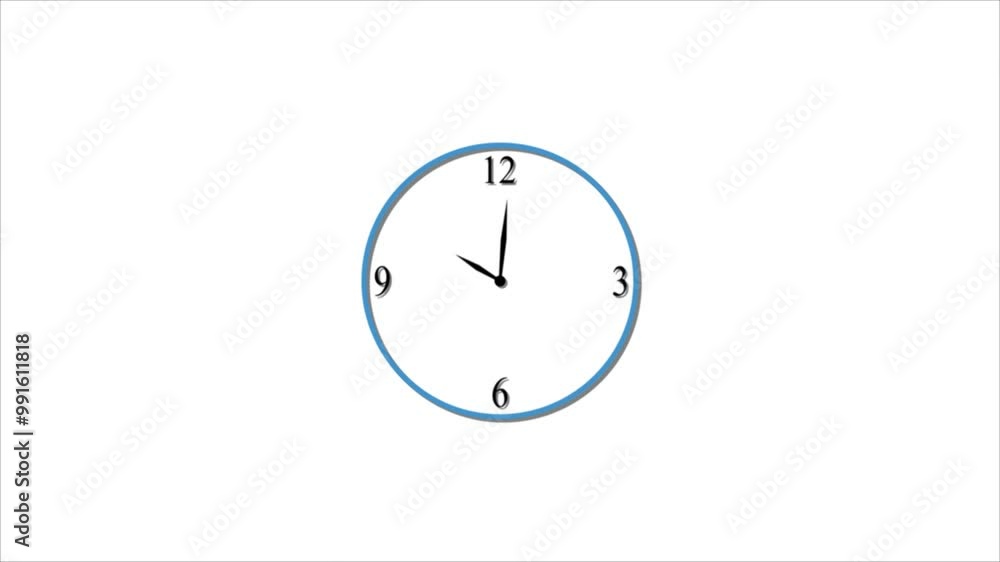 24 hours wall clock animation video on white background. 24 hours wall clock animation video on white background.