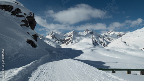 landscape during winter in formazza valley photo