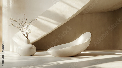 Designs with simple lines and smooth, even surfaces provide a sense of balance and clarity, free from distractions. photo