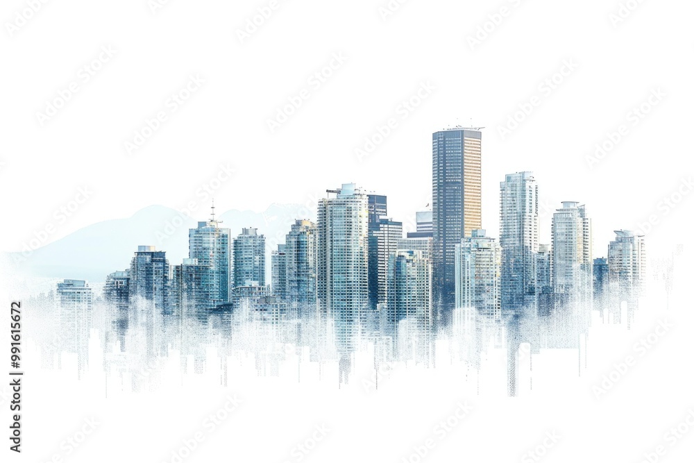 Urban cityscape with many high-rise structures, ideal for use in architecture or urban planning projects Urban cityscape with many high-rise structures, ideal for use in architecture or urban planning projects