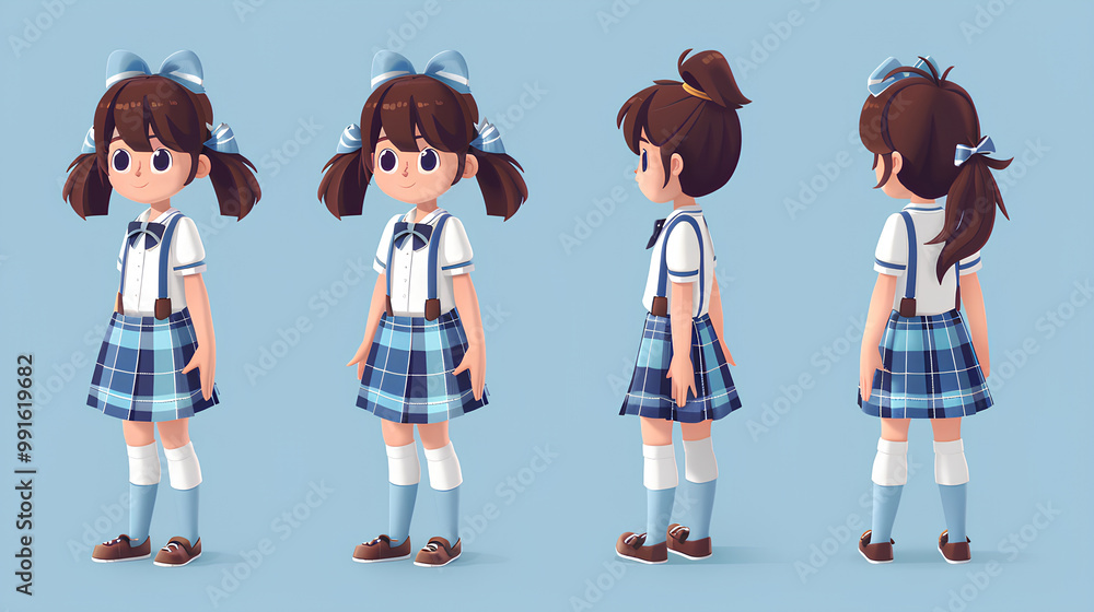 female school girl character female school girl character