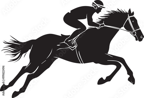 Cowboy horse with man riding silhouette