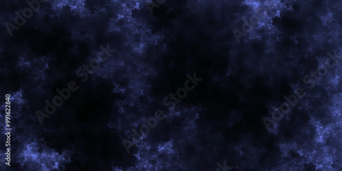 Abstract Light ink canvas for modern creative grunge design. Blue color dust particles explosion dramatic smoke in the room. Vivid textured aquarelle painted lightning night sky and thunder storm.