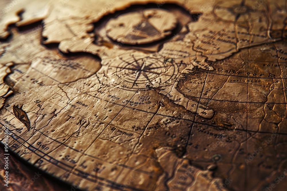 Fototapeta premium Map's Enigma to a Lost World