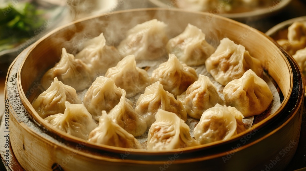 Dumplings meat plate. Generative AI Dumplings meat plate. Generative AI