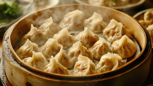 Dumplings meat plate. Generative AI