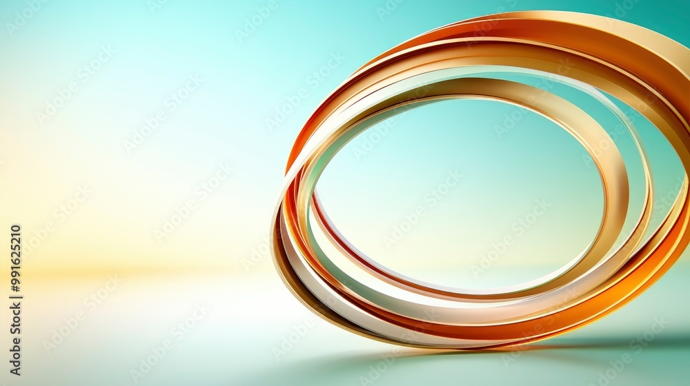 Abstract Golden Ring on Soft Gradient Background Abstract Golden Ring on Soft Gradient Background