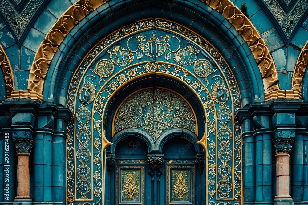 Obraz premium Ornate Synagogue Doorway Close-up