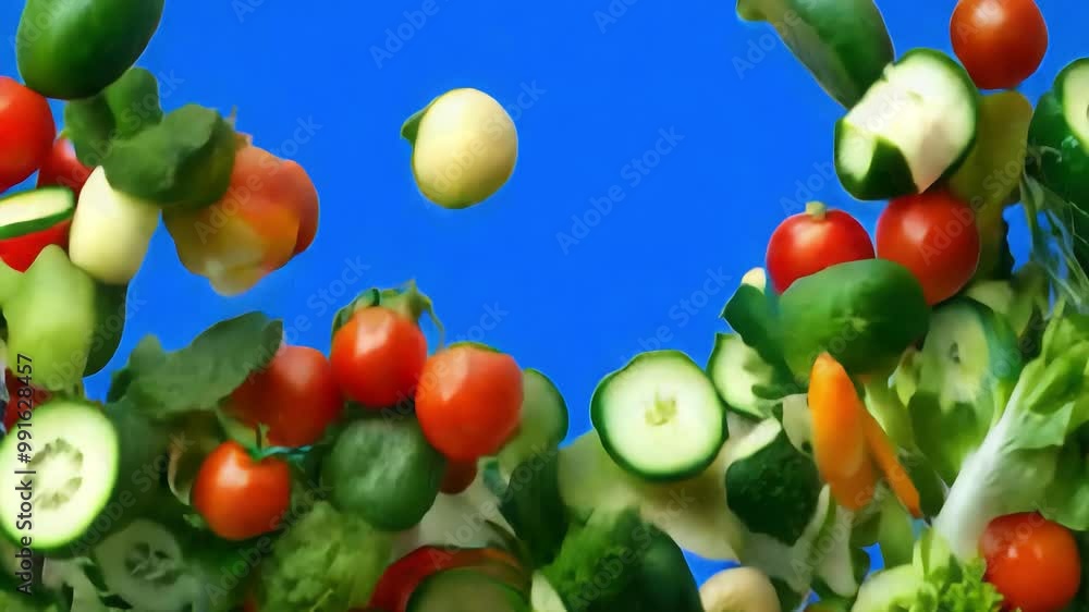 Transition from fruit to blue background Transition from fruit to blue background