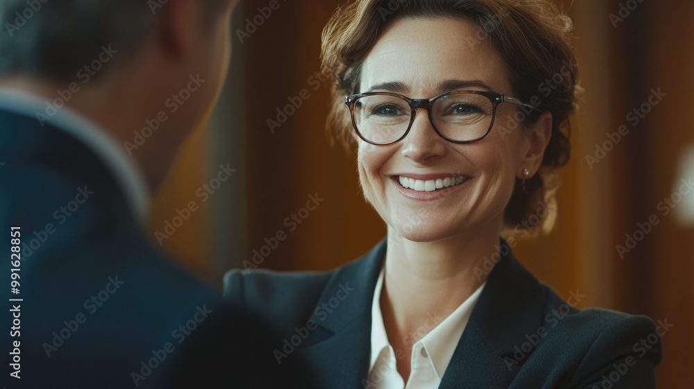 Corporate Woman in Suit with Smile Corporate Woman in Suit with Smile