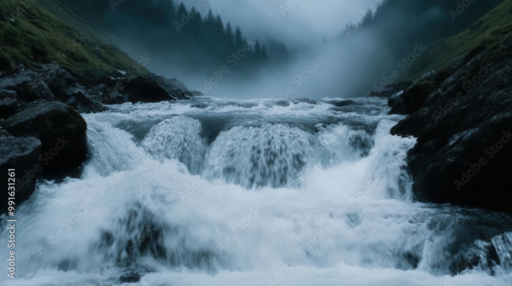 A serene waterfall nestled in nature A serene waterfall nestled in nature
