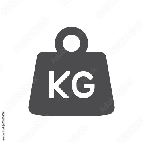 Weight in KG Icon. Trendy Flat Style Symbol. Mass Mark Logo Vector Illustration, Isolated on White Background.