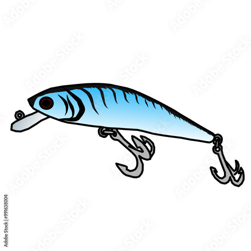 Minnow lure fishing bait vector illustration