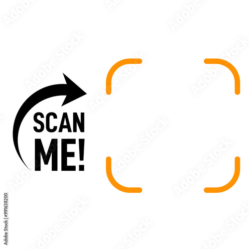 Scan me qr code on transparent background, Scan me labels sticker png