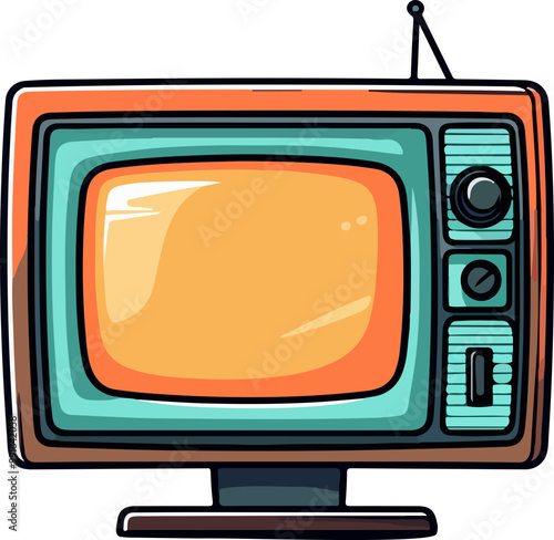 Retro tv clipart desing illustration