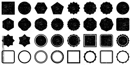 スタンプ　落款　セット　ベクター　黒