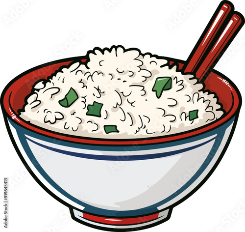 Rice Bowul clipart desing illustration