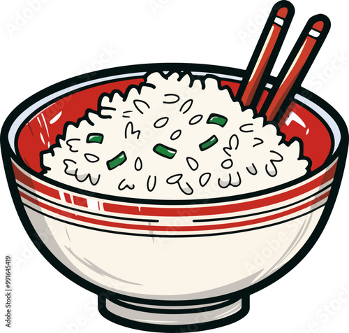 Rice Bowul clipart desing illustration