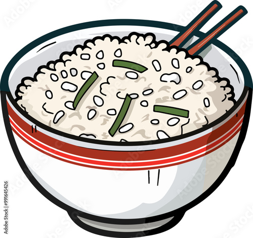Rice Bowul clipart desing illustration