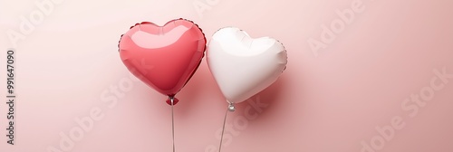 Valentine's day hearts ballons with copyspace